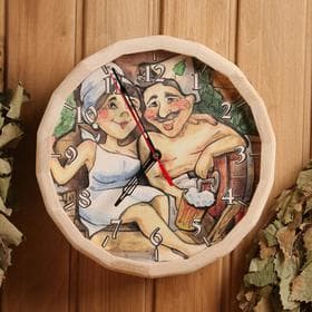 Часы для бани «№4», настенные, с рисунком