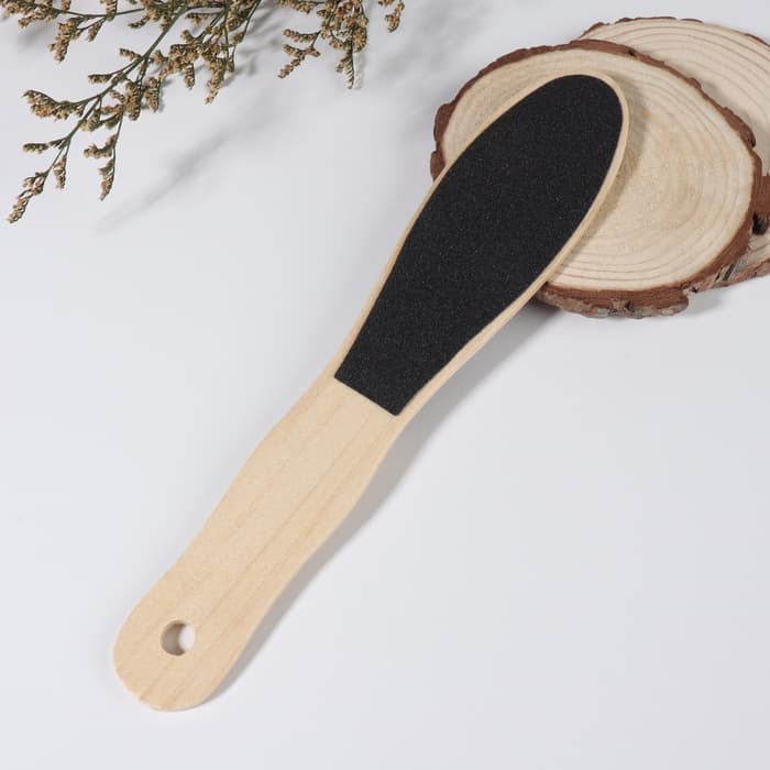 Пилка для пяток, наждачная, двусторонняя, 23.6 см, деревянная