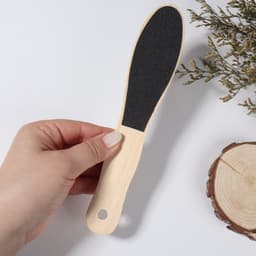 Пилка для пяток, наждачная, двусторонняя, 23.6 см, деревянная