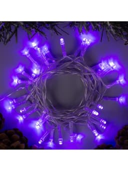 Гирлянда «Нить» 4 м, IP20, прозрачная нить, 40 LED, 2 режима, батарейки AAх3 (нет в комплекте), свечение фиолетовое