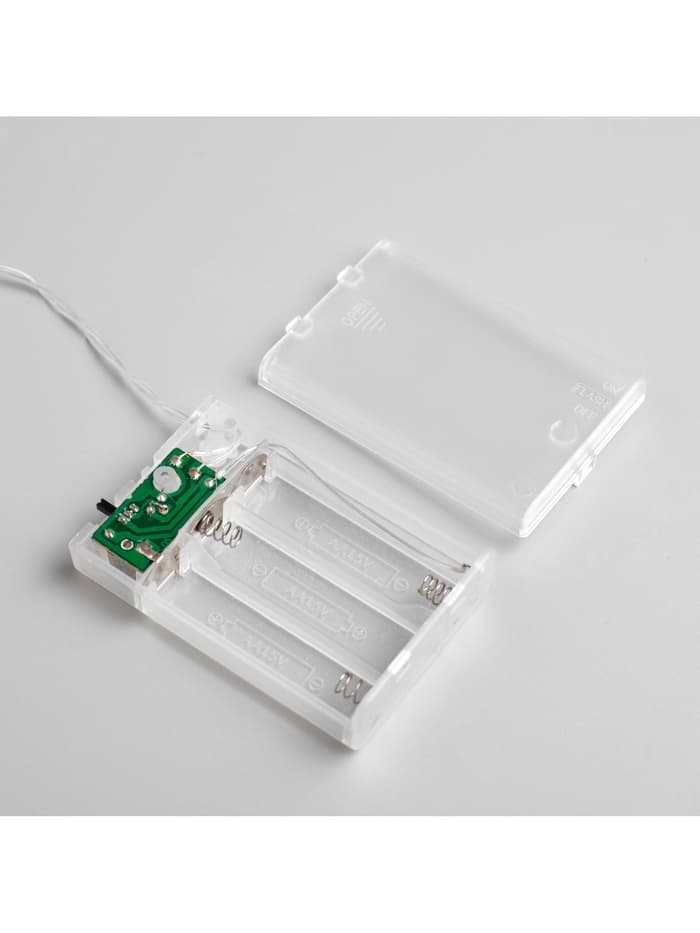 Гирлянда «Нить» 4 м, IP20, прозрачная нить, 40 LED, 2 режима, батарейки AAх3 (нет в комплекте), свечение фиолетовое