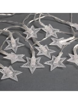 Гирлянда «Нить» 3 м с насадками «Звёзды», IP20, прозрачная нить, 20 LED, от батареек АА×3, свечение мульти