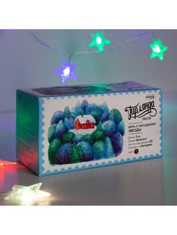 Гирлянда «Нить» 3 м с насадками «Звёзды», IP20, прозрачная нить, 20 LED, от батареек АА×3, свечение мульти