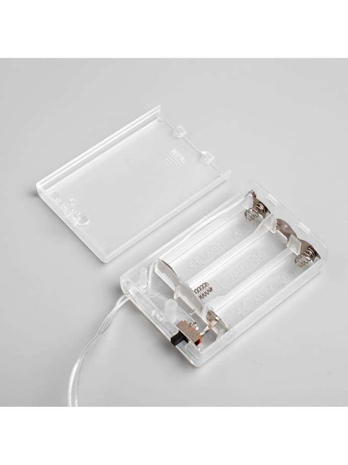 Гирлянда «Нить» 3 м с насадками «Звёзды», IP20, прозрачная нить, 20 LED, от батареек АА×3, свечение мульти