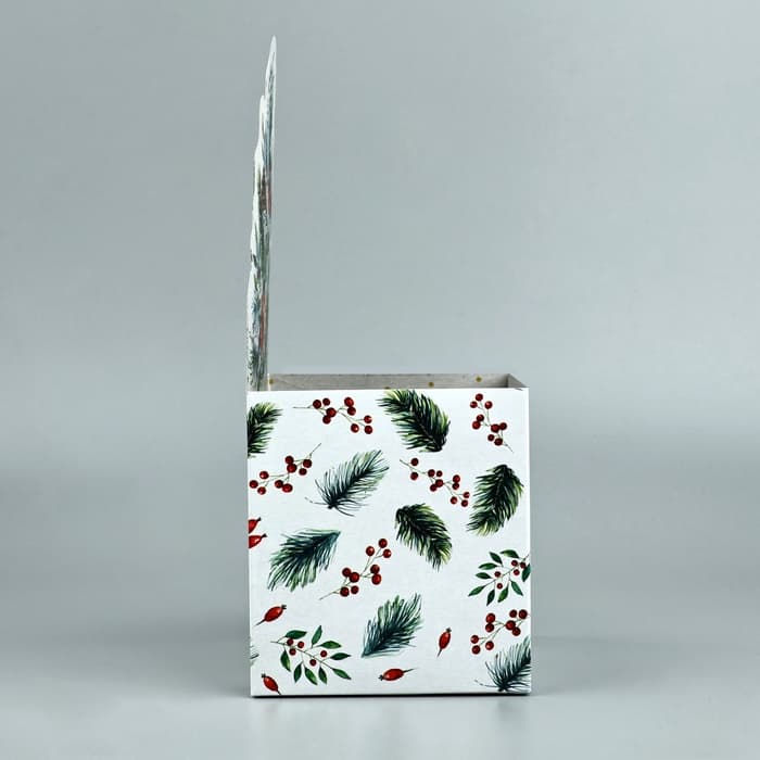 Коробка новогодняя для мини-букетов «С Новым годом», 12×17×10 см