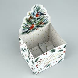 Коробка новогодняя для мини-букетов «С Новым годом», 12×17×10 см