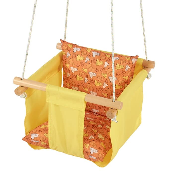 Качели детские подвесные Polini kids «Зверушки», жёлтые