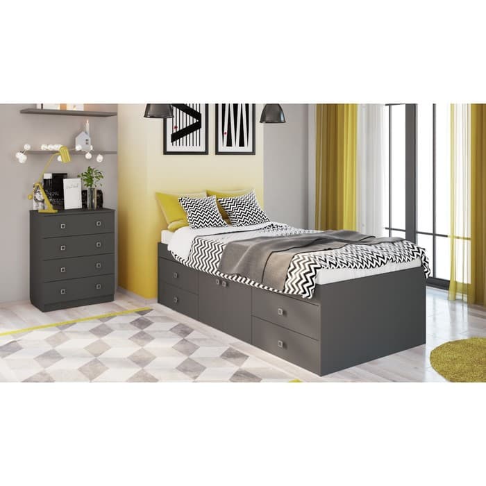 Комод Polini kids Simple c 4 ящиками, цвет серый