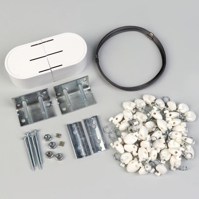 Карниз-струна 7 м, с пластмассовыми зажимами, 40 шт., белый