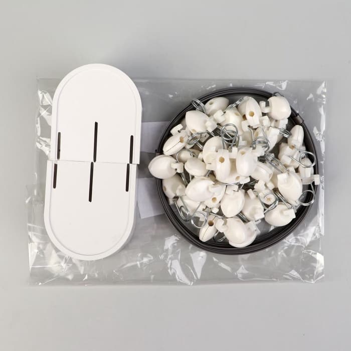 Карниз-струна 7 м, с пластмассовыми зажимами, 40 шт., белый