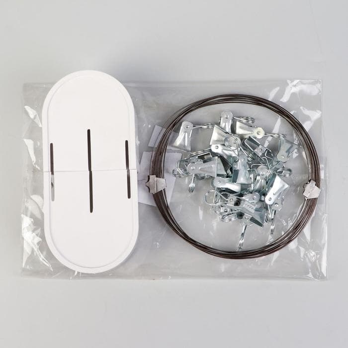 Карниз-струна 3.5 м, с металлическими зажимами, 20 шт., белый