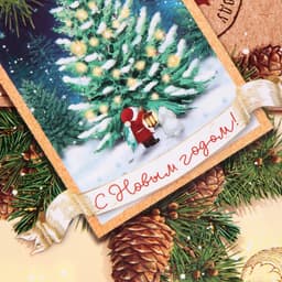 Пакет подарочный новогодний ламинированный «С Новым годом!», MS 18×23×8 см