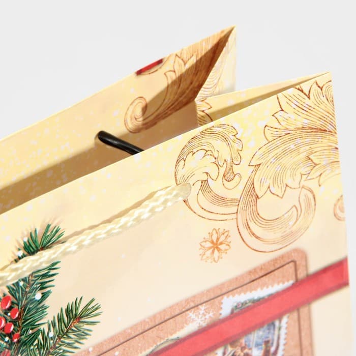 Пакет подарочный новогодний ламинированный «С Новым годом!», MS 18×23×8 см