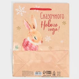 Пакет подарочный новогодний ламинированный «Сказочного Нового года», MS 18 х 23 х 8 см