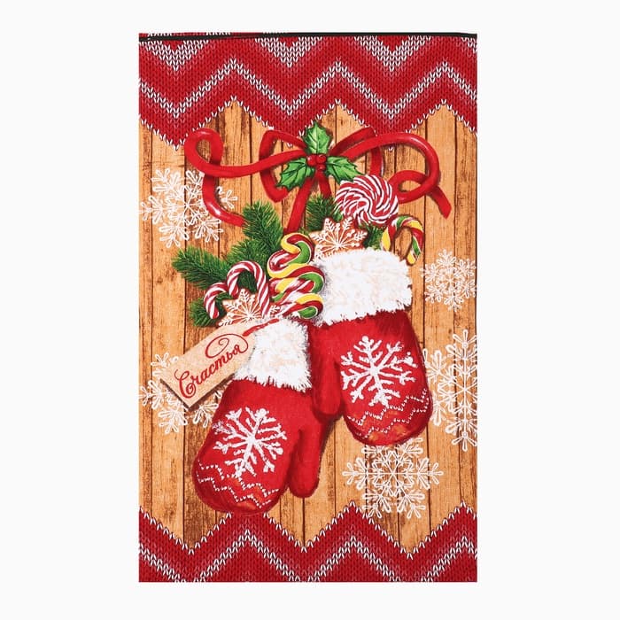 Полотенца кухонные новогодние «Доляна. Сказочного Нового года», 35×60 см - 4 шт., 100% хлопок