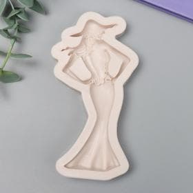 Молд силиконовый «Девушка в шляпке и длинном платье»