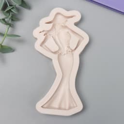 Молд силиконовый «Девушка в шляпке и длинном платье»