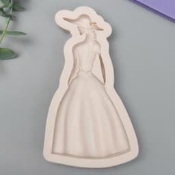 Молд силиконовый «Девушка в шляпке и пышном платье»