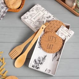 Кухонный набор «Этель» Botany: полотенце, подставки, деревянная ложка, деревянная лопатка