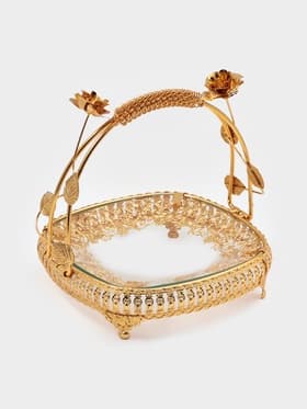 Фруктовница «Мирьем», 20×19.5×17 см, металл, золотистая