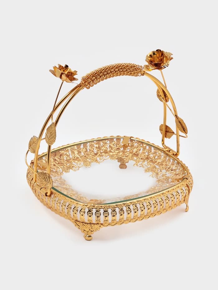 Фруктовница «Мирьем», 20×19.5×17 см, металл, золотистая