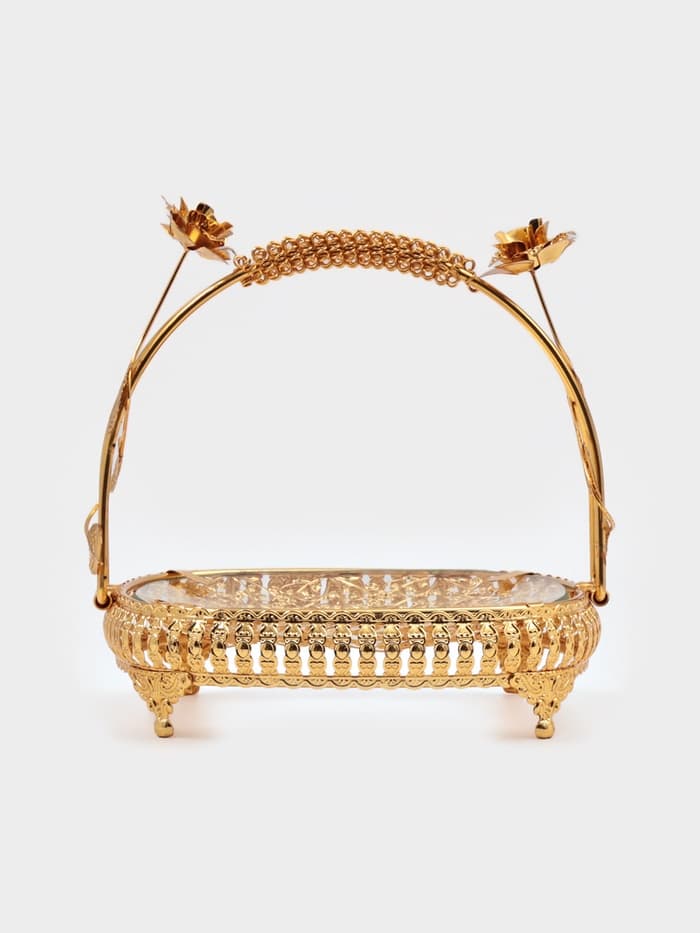 Фруктовница «Мирьем», 20×19.5×17 см, металл, золотистая