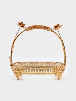 Фруктовница «Мирьем», 20×19.5×17 см, металл, золотистая