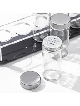 Набор для специй на подставке «Хай-тек», 90 мл, 33×6.7×10.5 см, 4×9.5 см, 6 шт., стекло