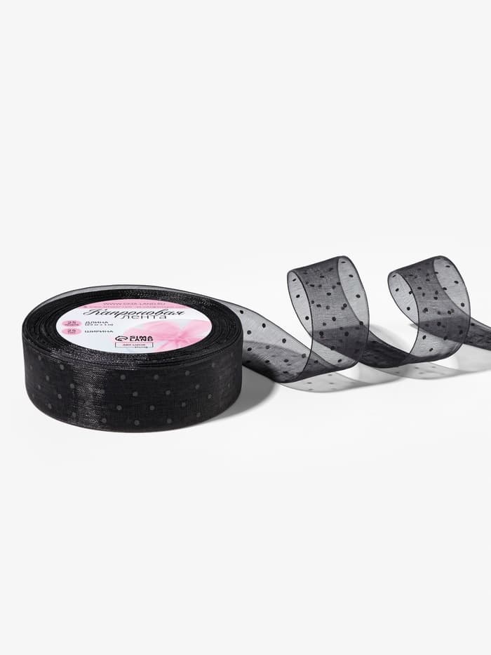 Лента капроновая «Горох», 25 мм, 23±1 м, чёрная