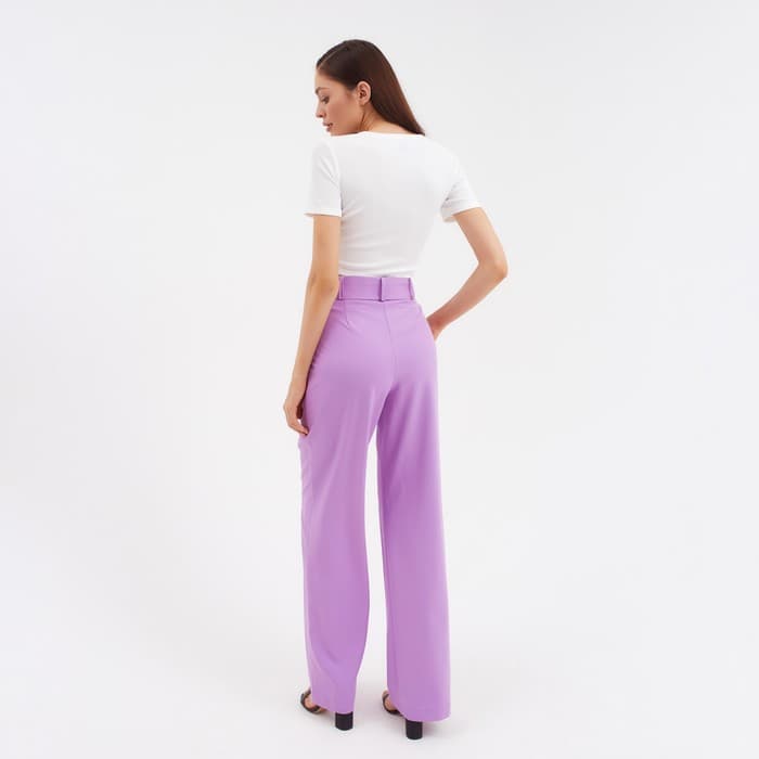 Брюки женские прямые MIST: Pants, размер 52, лиловый