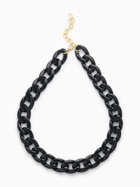 Колье «Цепь», диагональ, чёрное, 45 см