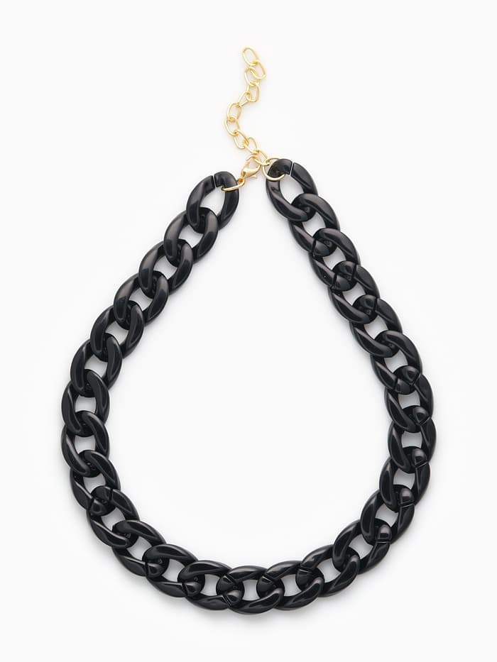 Колье «Цепь», диагональ, чёрное, 45 см