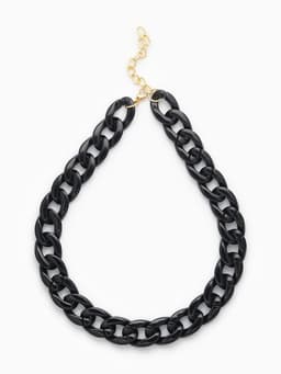 Колье «Цепь», диагональ, чёрное, 45 см