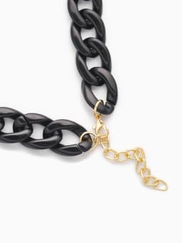 Колье «Цепь», диагональ, чёрное, 45 см