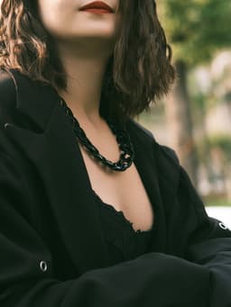 Колье «Цепь», диагональ, чёрное, 45 см