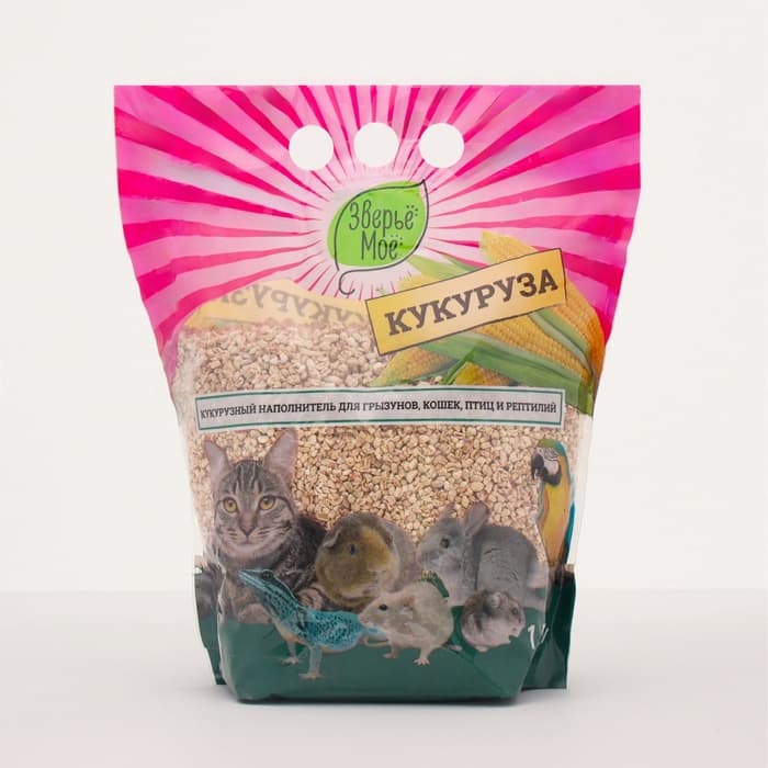 Наполнитель кукурузный «Зверье мое», 1.5 кг