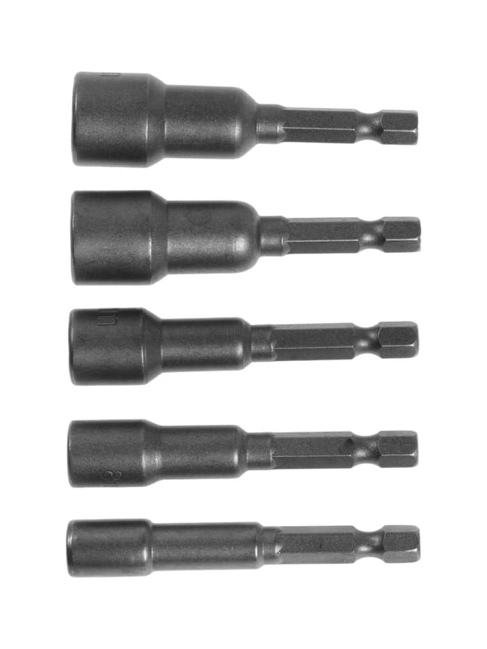 Набор бит с торцевыми головками ТУНДРА, CrV, магнит, 6-8-10-12-13×65 мм, 5 шт.
