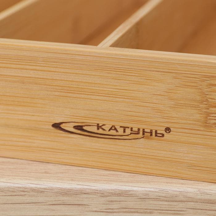 Лоток - подставка для столовых приборов Катунь, 5 секций, 35.5×25.4×5 см, бамбук