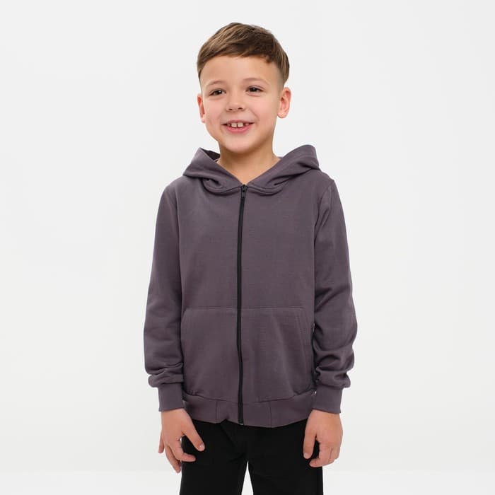 Толстовка с капюшоном для мальчика KAFTAN: Rock on, серая, размер 32 (110-116 см)