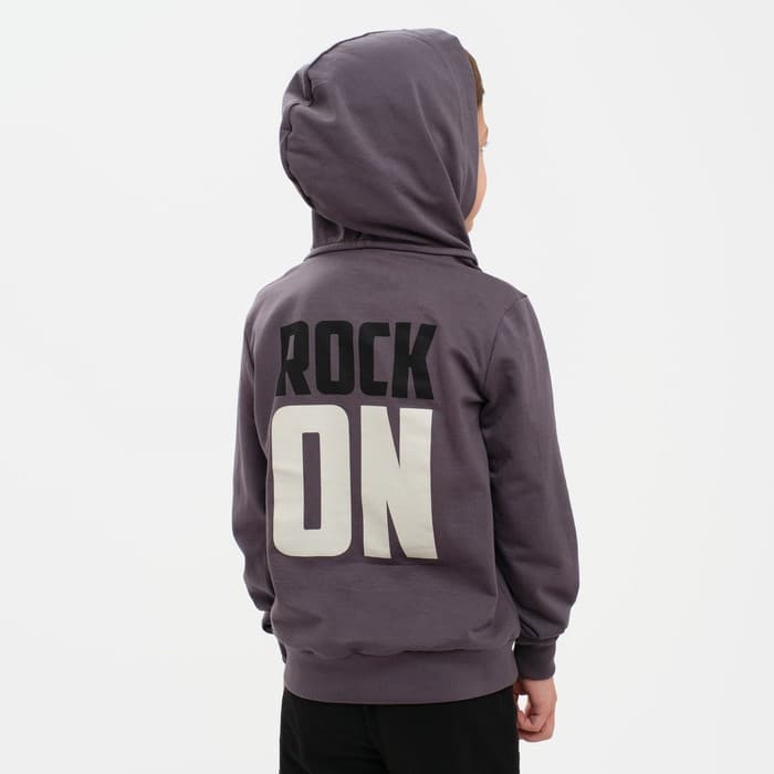 Толстовка с капюшоном для мальчика KAFTAN: Rock on, серая, размер 32 (110-116 см)