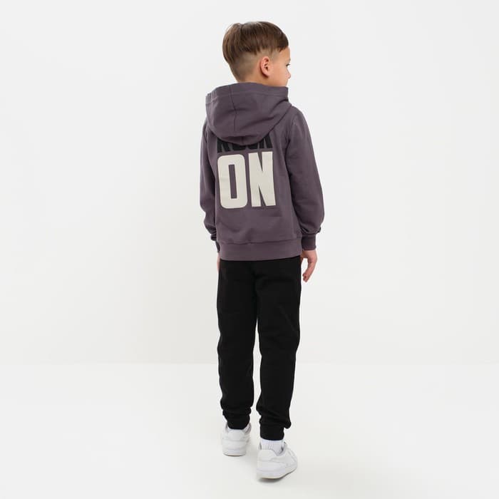 Толстовка с капюшоном для мальчика KAFTAN: Rock on, серая, размер 32 (110-116 см)