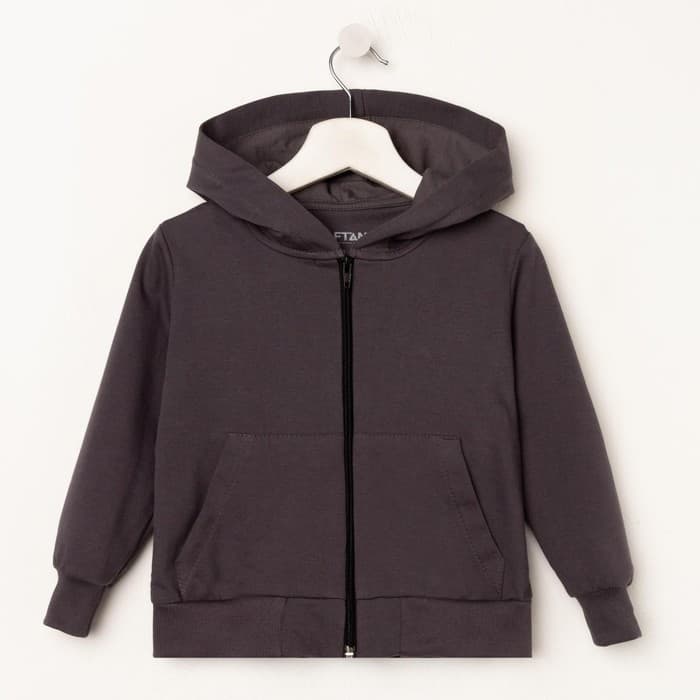 Толстовка с капюшоном для мальчика KAFTAN: Rock on, серая, размер 32 (110-116 см)