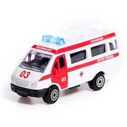 Машина металлическая «KAMAZ эвакуатор», 12 см, открываются двери, подвижные детали, инерция, скорая помощь 7.5 см