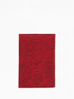 Обложка для паспорта, искусственная кожа, с тиснением, красная