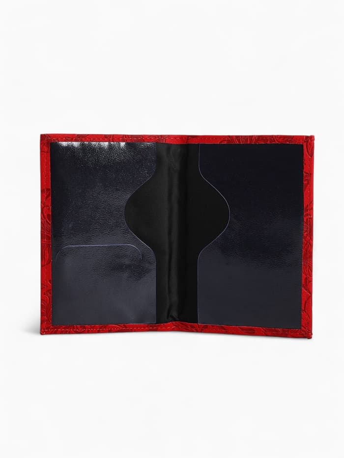 Обложка для паспорта, искусственная кожа, с тиснением, красная