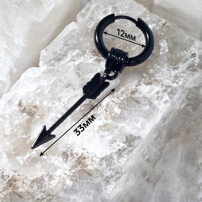 Пирсинг в ухо «Кольцо» стрела, d=12 мм, чёрный