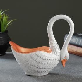 Подставка для мелочей «Лебедь», 18.5×9.5×17.5 см, белая