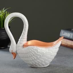Подставка для мелочей «Лебедь», 18.5×9.5×17.5 см, белая
