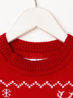 Джемпер детский новогодний вязаный KAFTAN: New Year, красный, рост 110-116 см