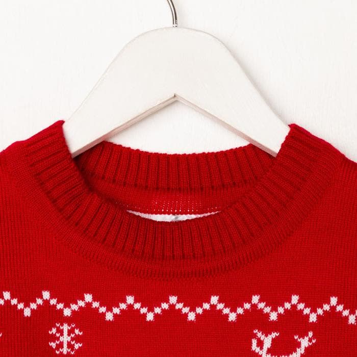 Джемпер детский новогодний вязаный KAFTAN: New Year, красный, размер 30 (98-104 см)
